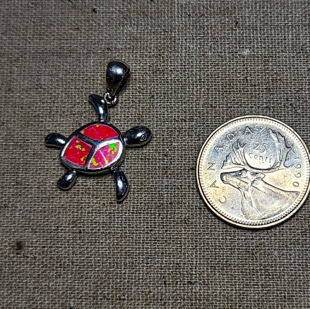 Lot of 2 Pink Opal Pendants ~ Turtle & Octapus